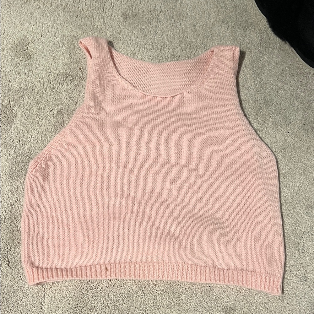 size large Amazon light pink sweater halter neck tank top